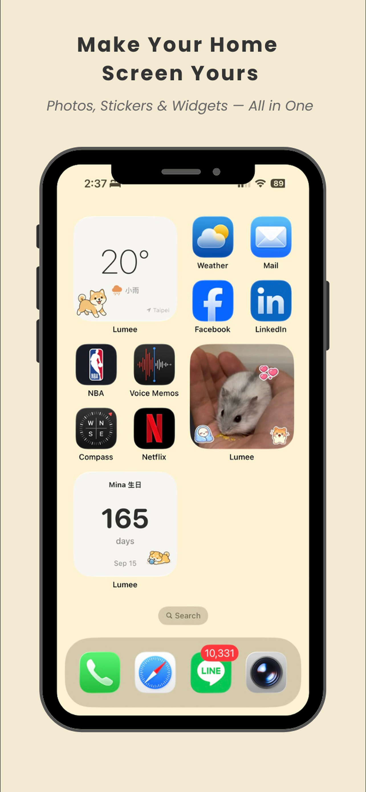 Lumee - 可愛桌面 Widget 自訂 App screenshot 1